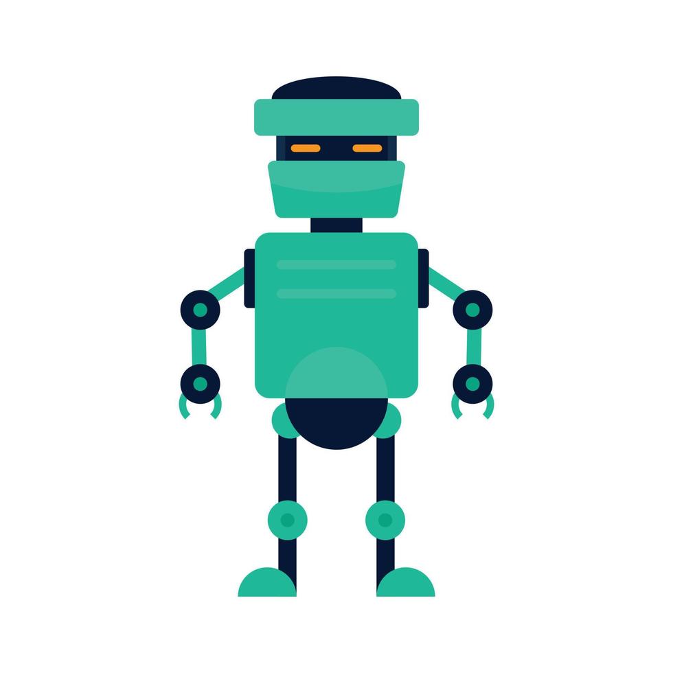 icono de robot artificial, estilo plano vector