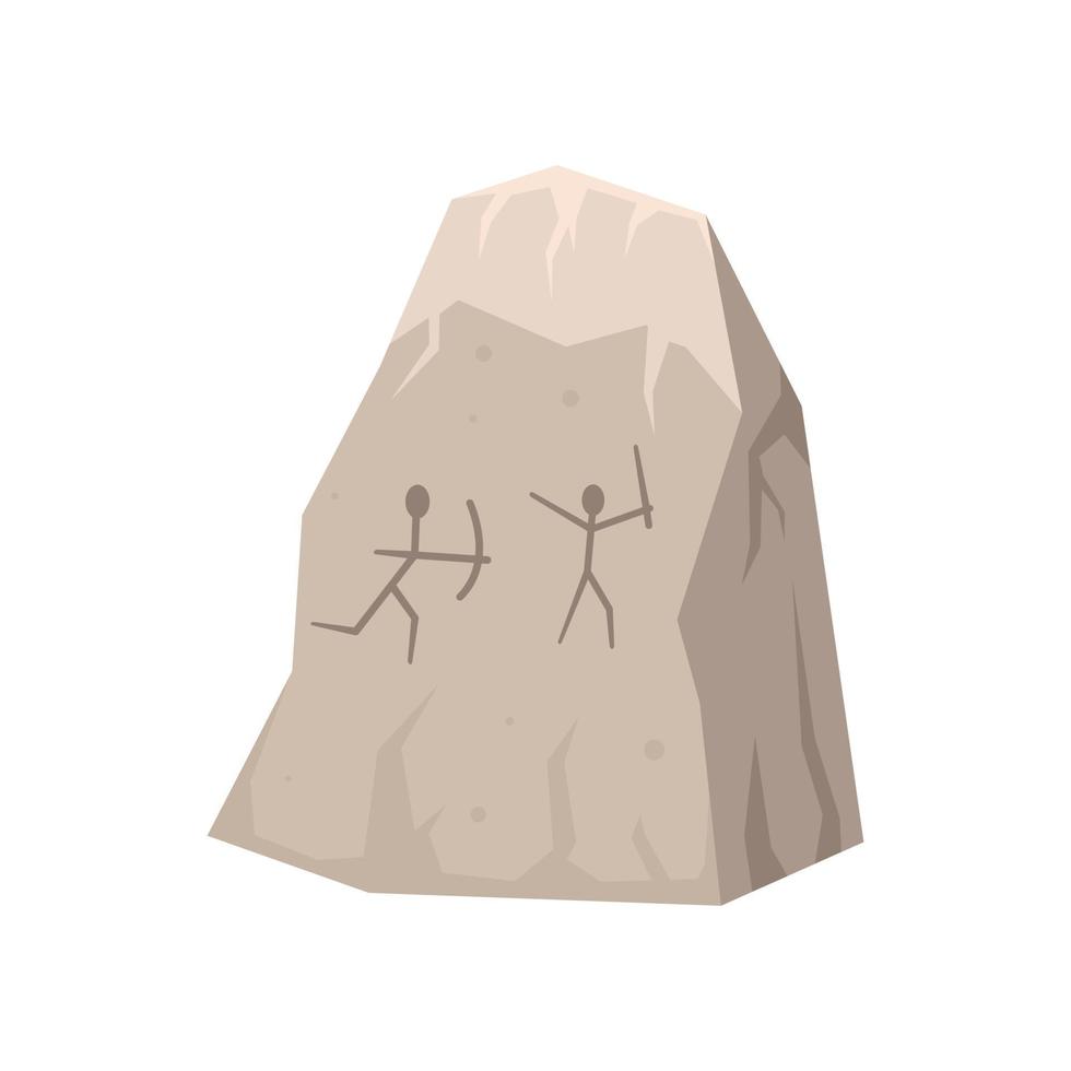 icono de dibujos de cuevas de la edad de piedra, tipo plano vector