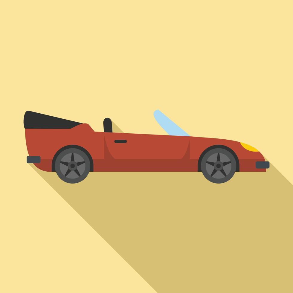 Traveling cabriolet icon, flat style vector