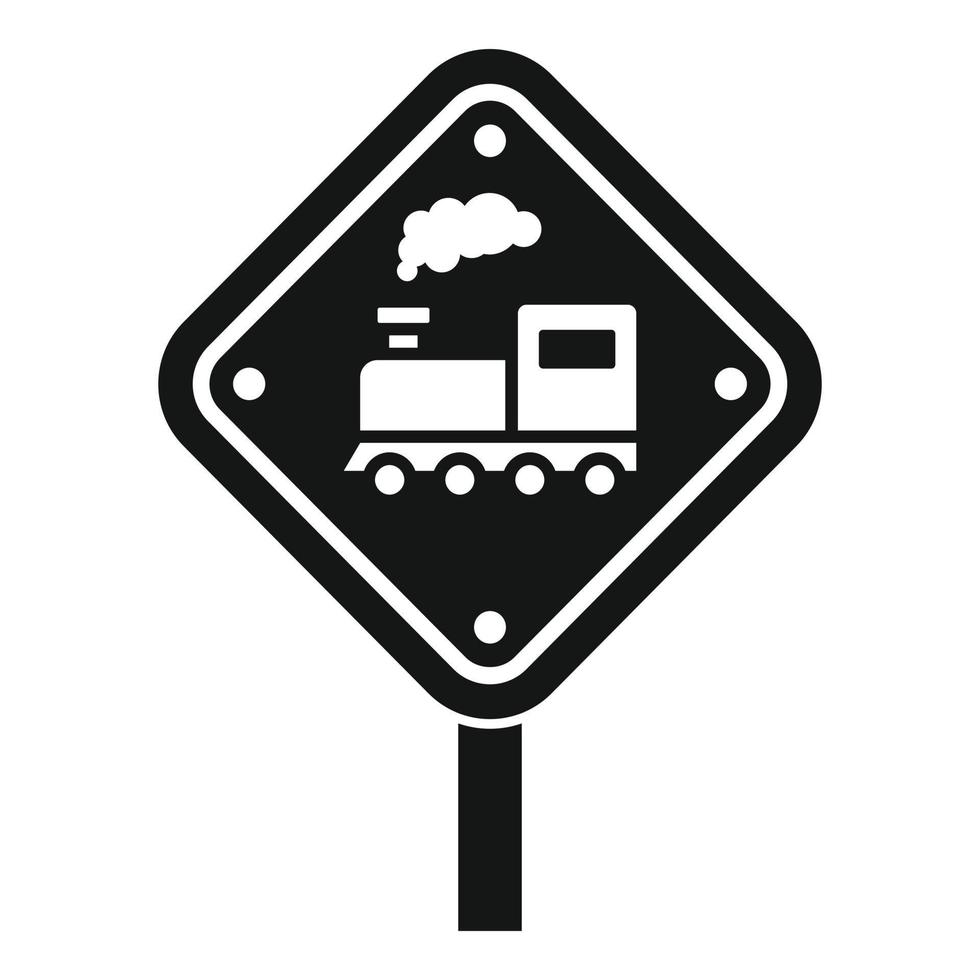 icono de señal de carretera ferroviaria, estilo simple vector