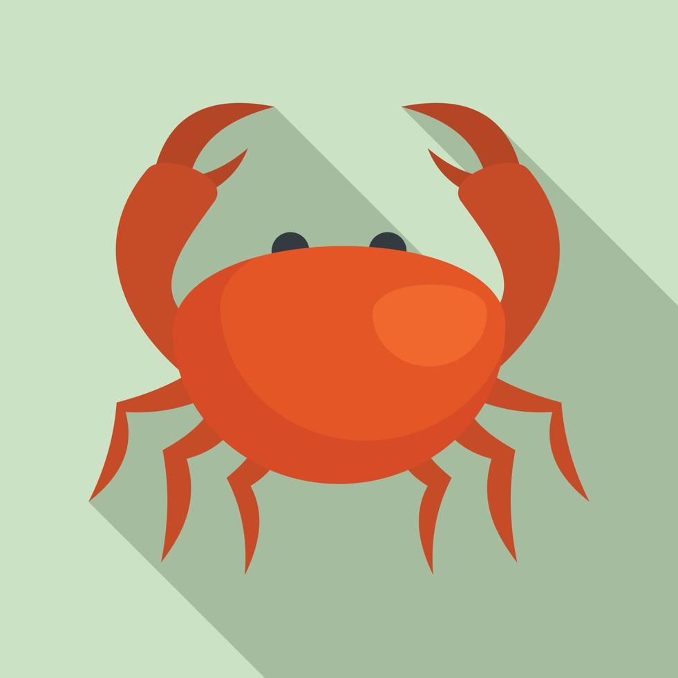 icono de cangrejo de mar, estilo plano vector