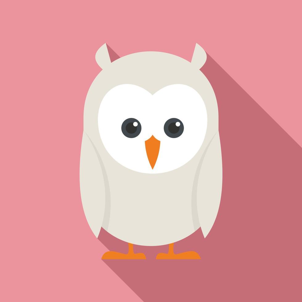 Kid owl icon, flat style vector