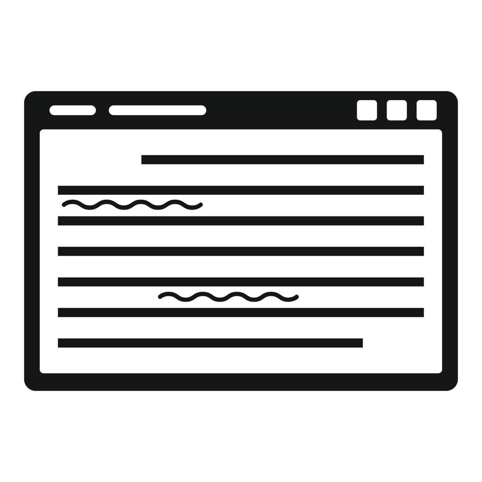 Web editor icon, simple style vector