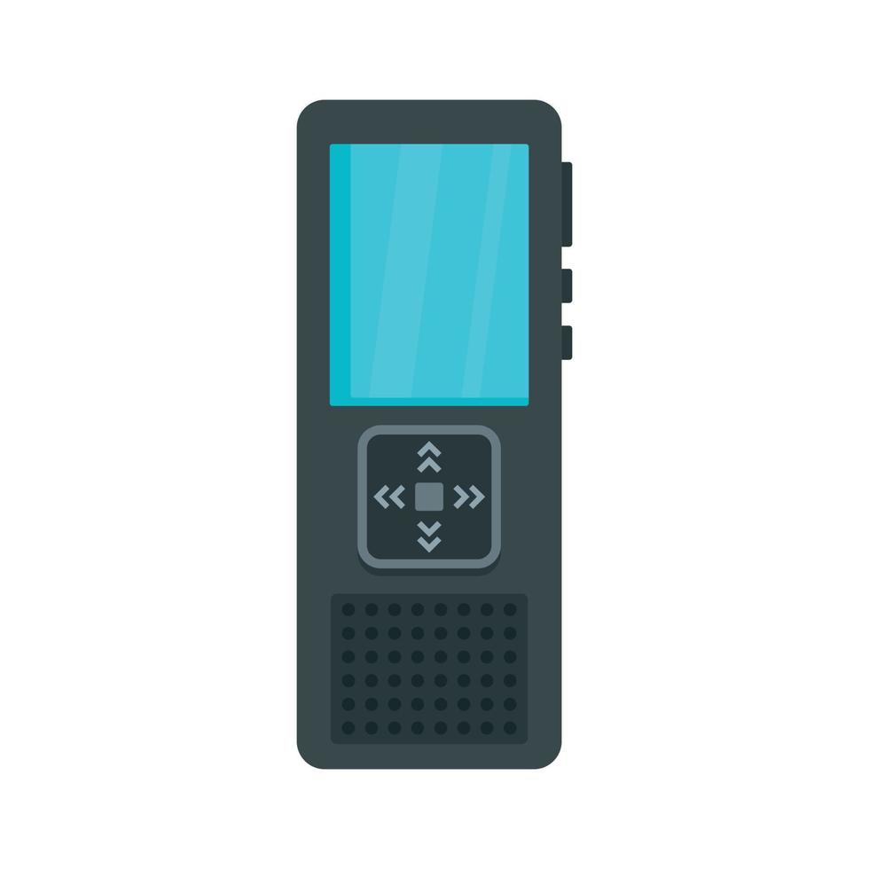 Police voice recorder icon, flat style vector