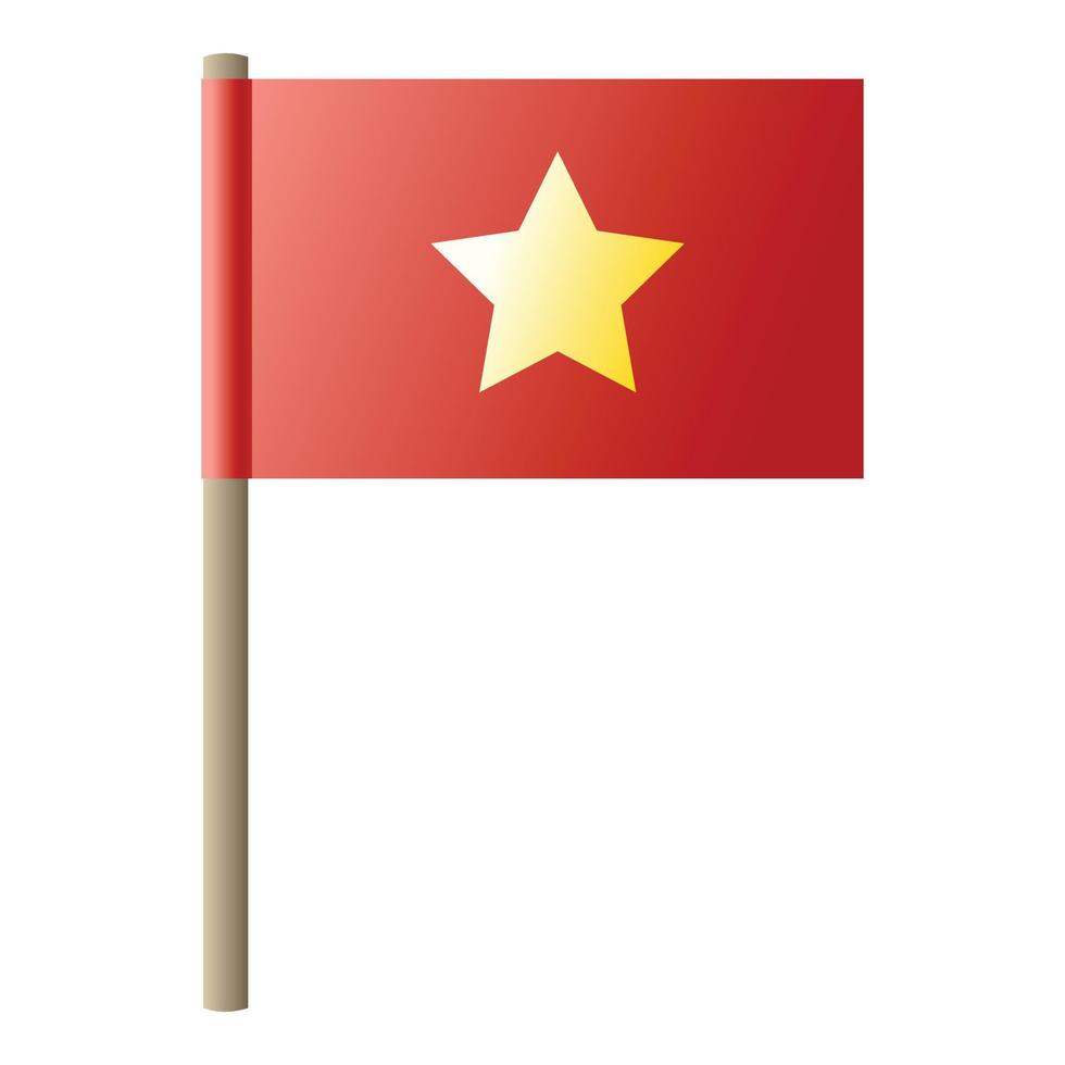 Vietnam flag icon, cartoon style vector