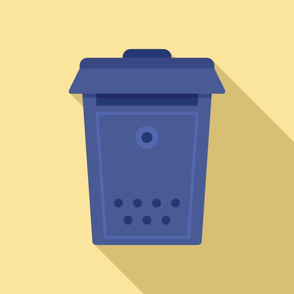 Metal mailbox icon, flat style vector