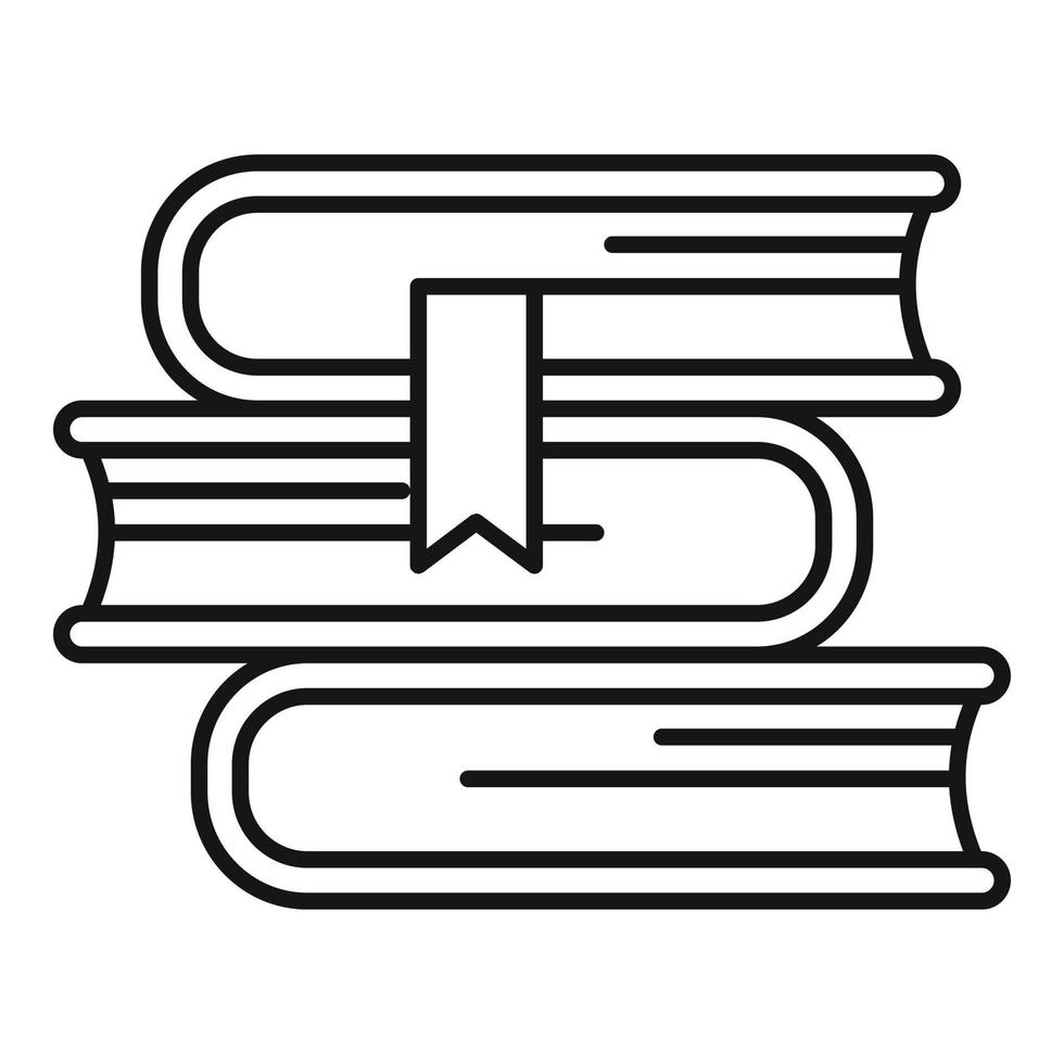 Books stack icon, outline style vector