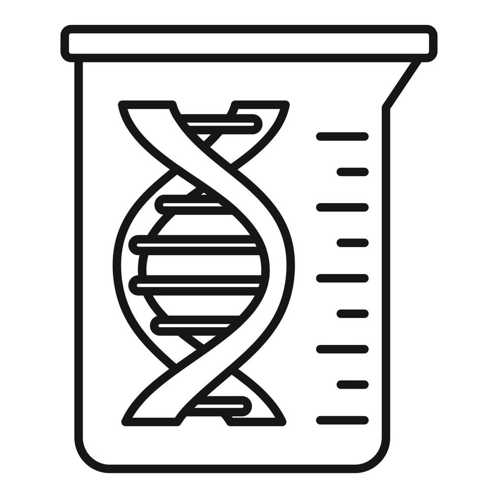 Dna flask icon, outline style vector