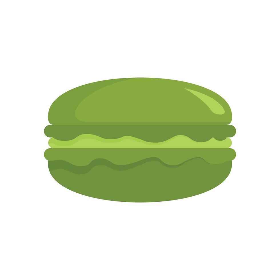 Matcha burger icon, flat style vector