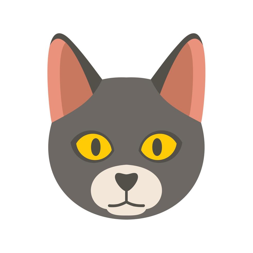 Cat head icon, flat style vector