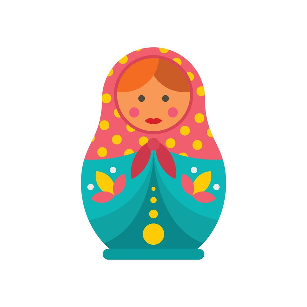 Female nesting doll icon, flat style vector