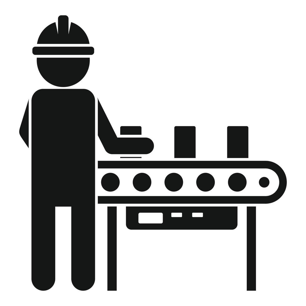 Man assembly line icon, simple style vector