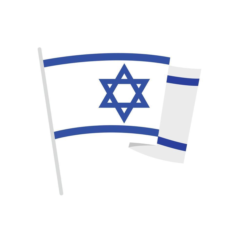 icono de la bandera de israel, estilo plano vector