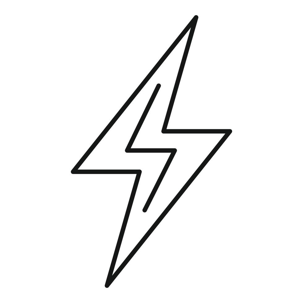 Charge lightning bolt icon, outline style vector