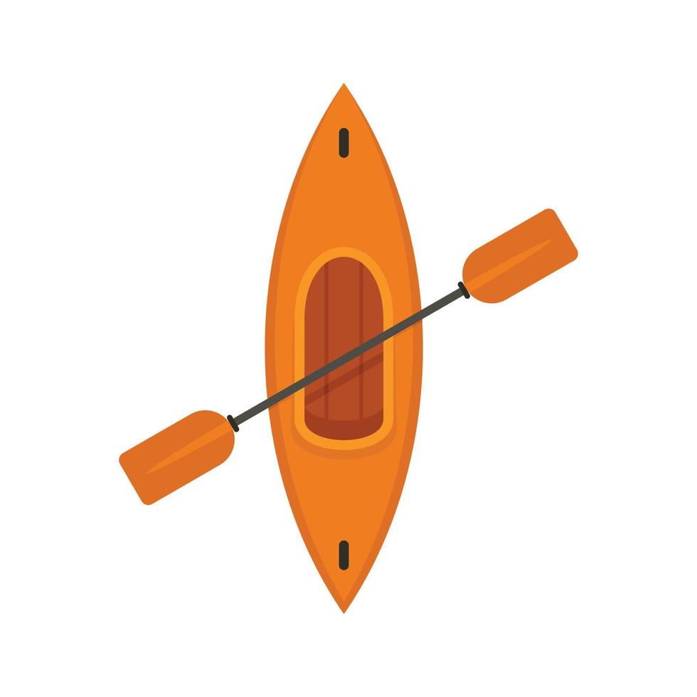 icono de kayak de vista superior, estilo plano vector