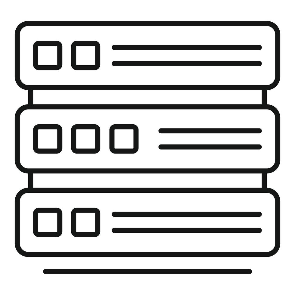 Mining farm server icon, outline style vector