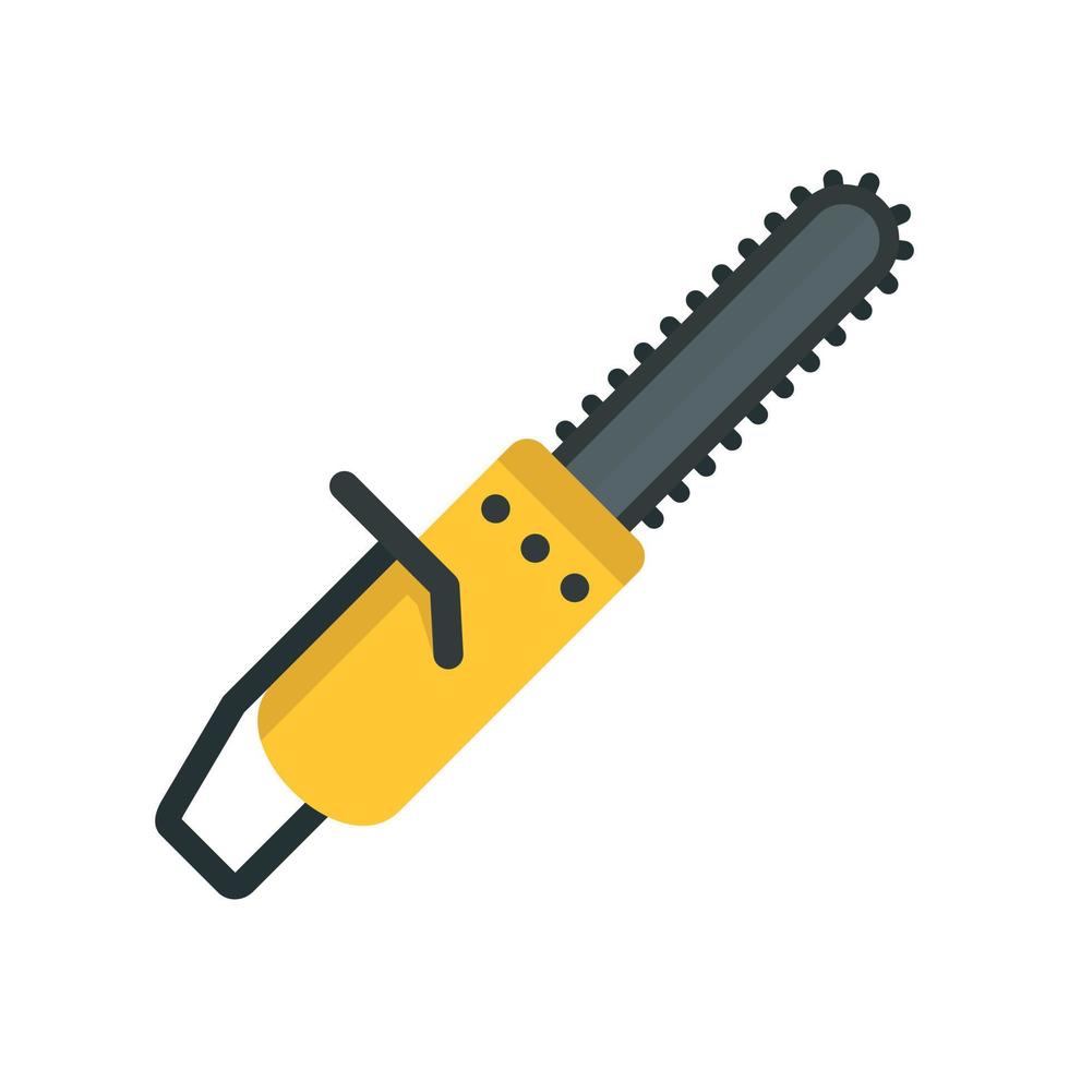 Chainsaw icon, flat style vector