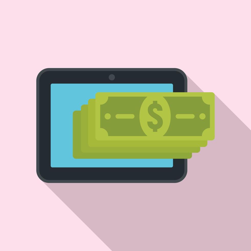 Online money cash icon, flat style vector