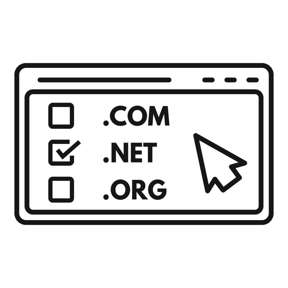 Web domain icon, outline style vector