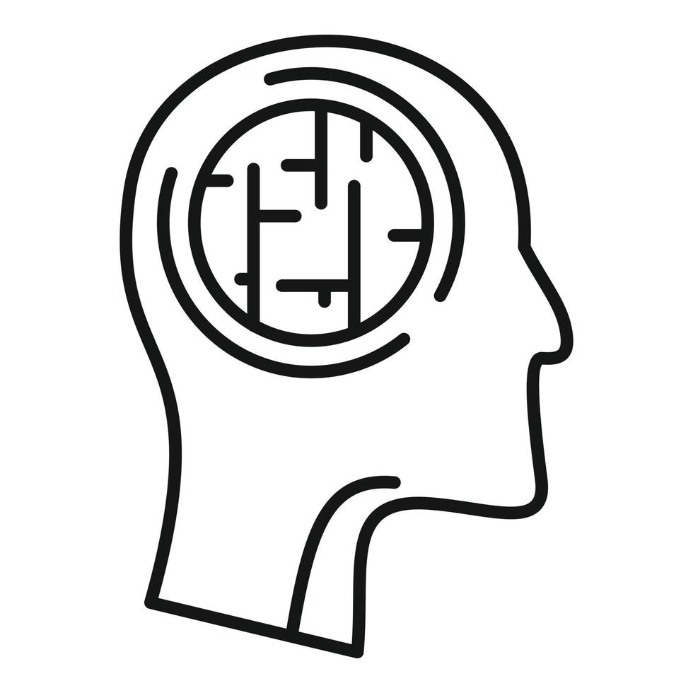 Mental person treatment icon, outline style vector