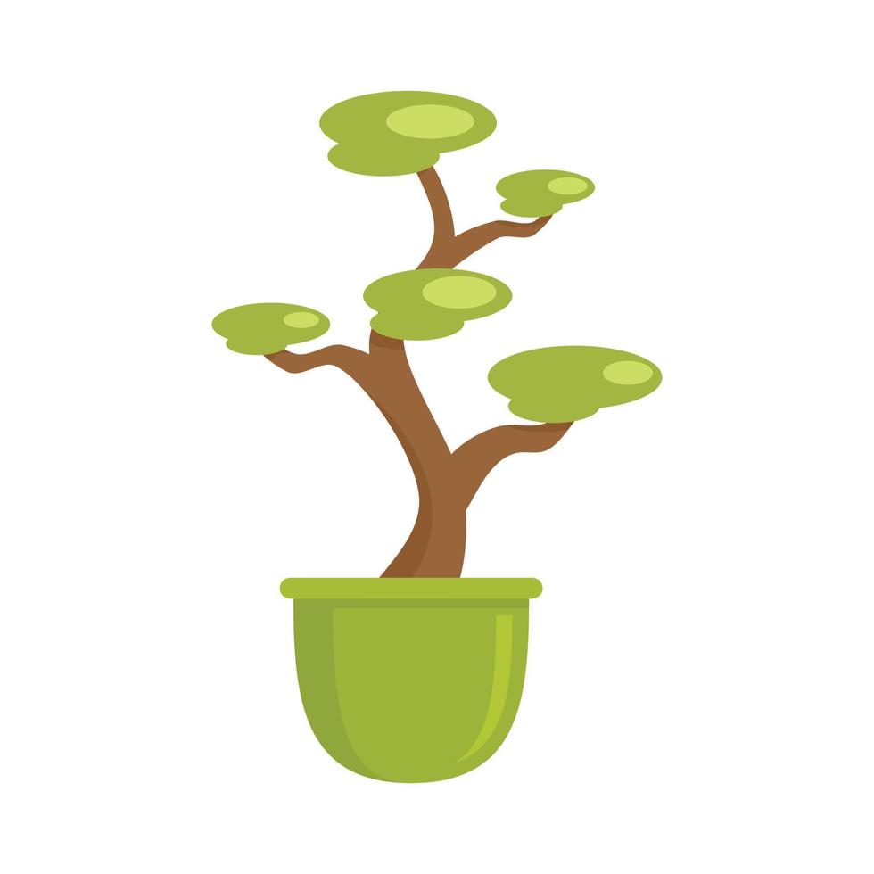 icono de maceta de árbol amazónico, estilo plano vector