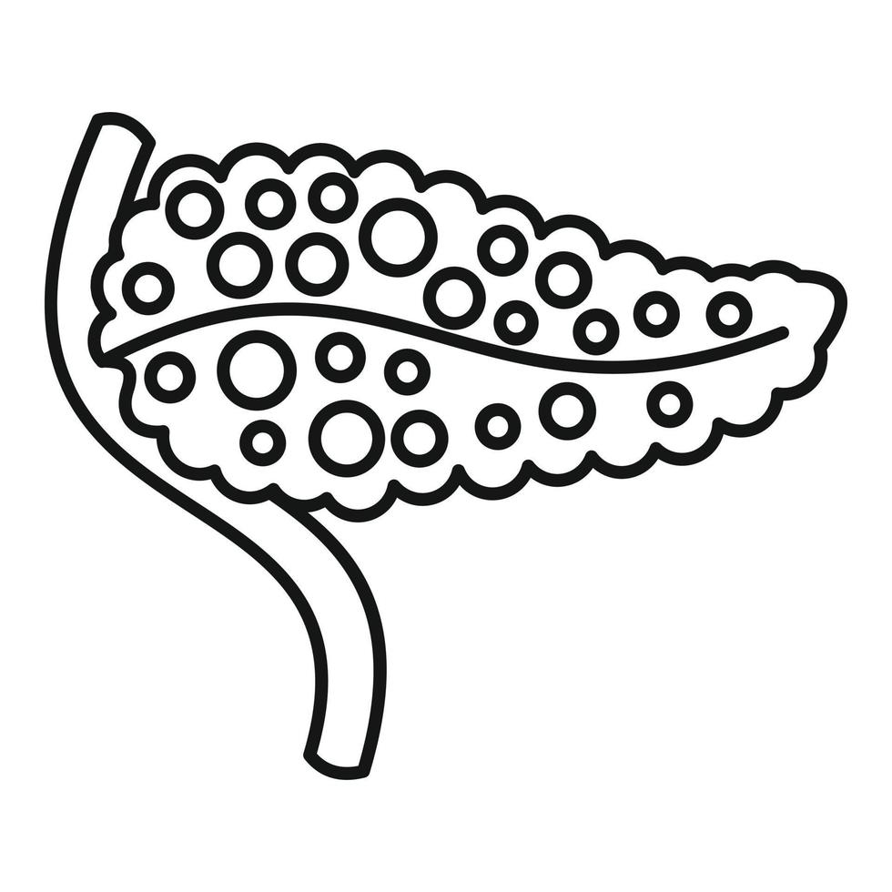 Human pancreas icon, outline style vector