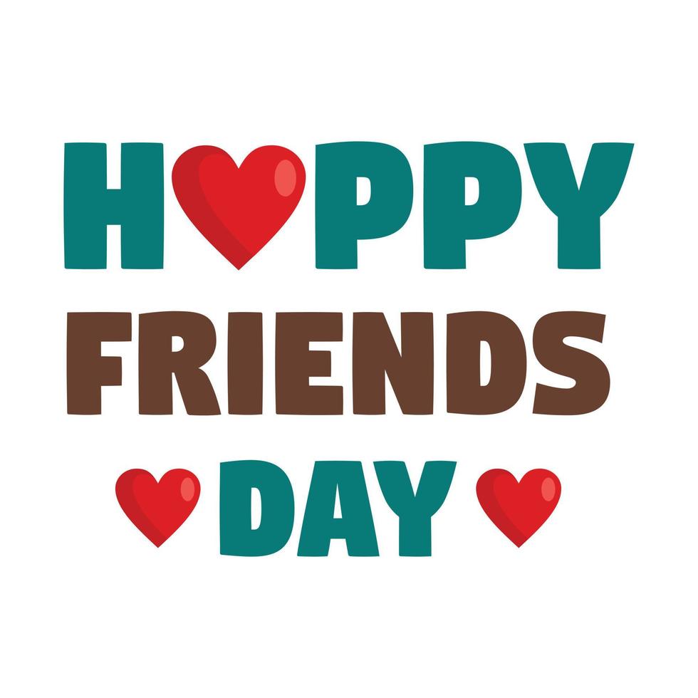 Happy friends day heart logo, flat style vector