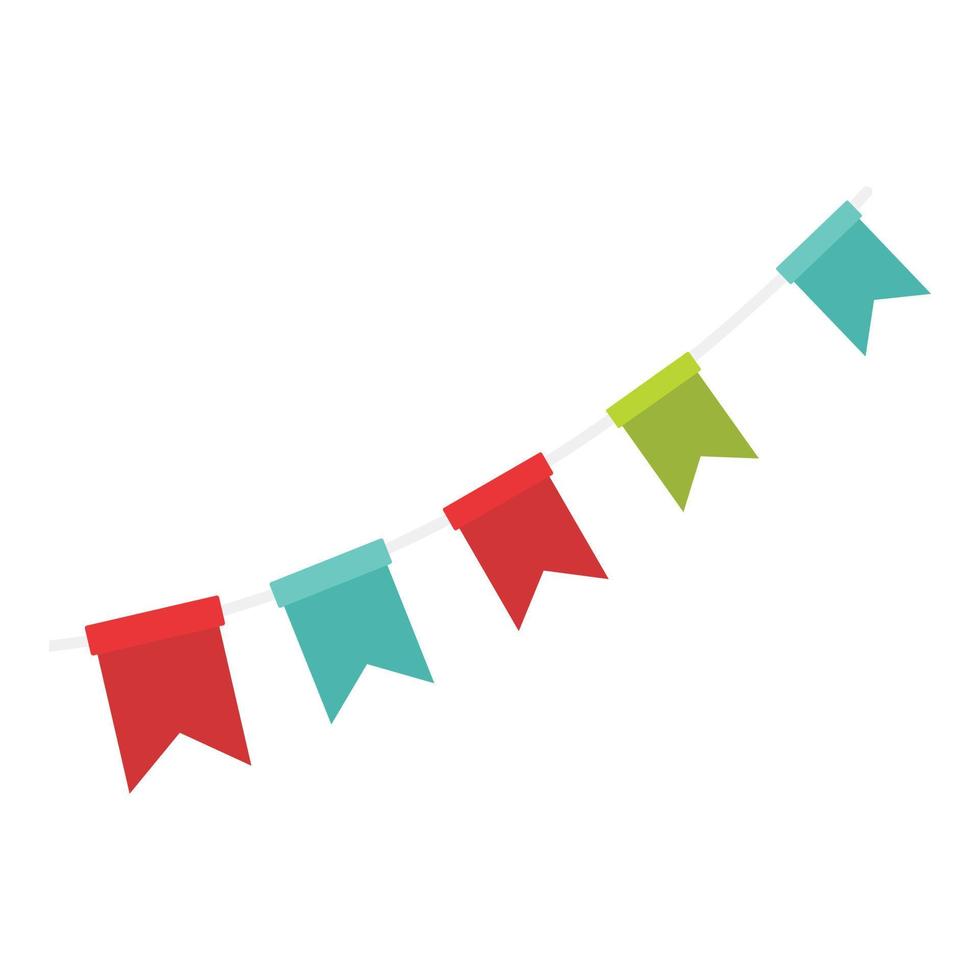 Festival flags icon, flat style vector
