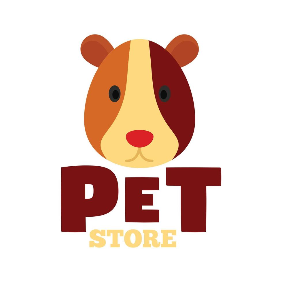 Pet store animal logo, flat style vector