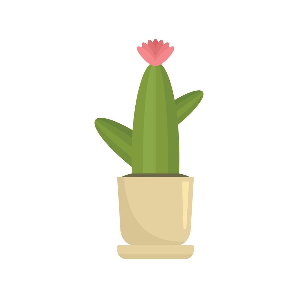 Office flower cactus icon, flat style vector