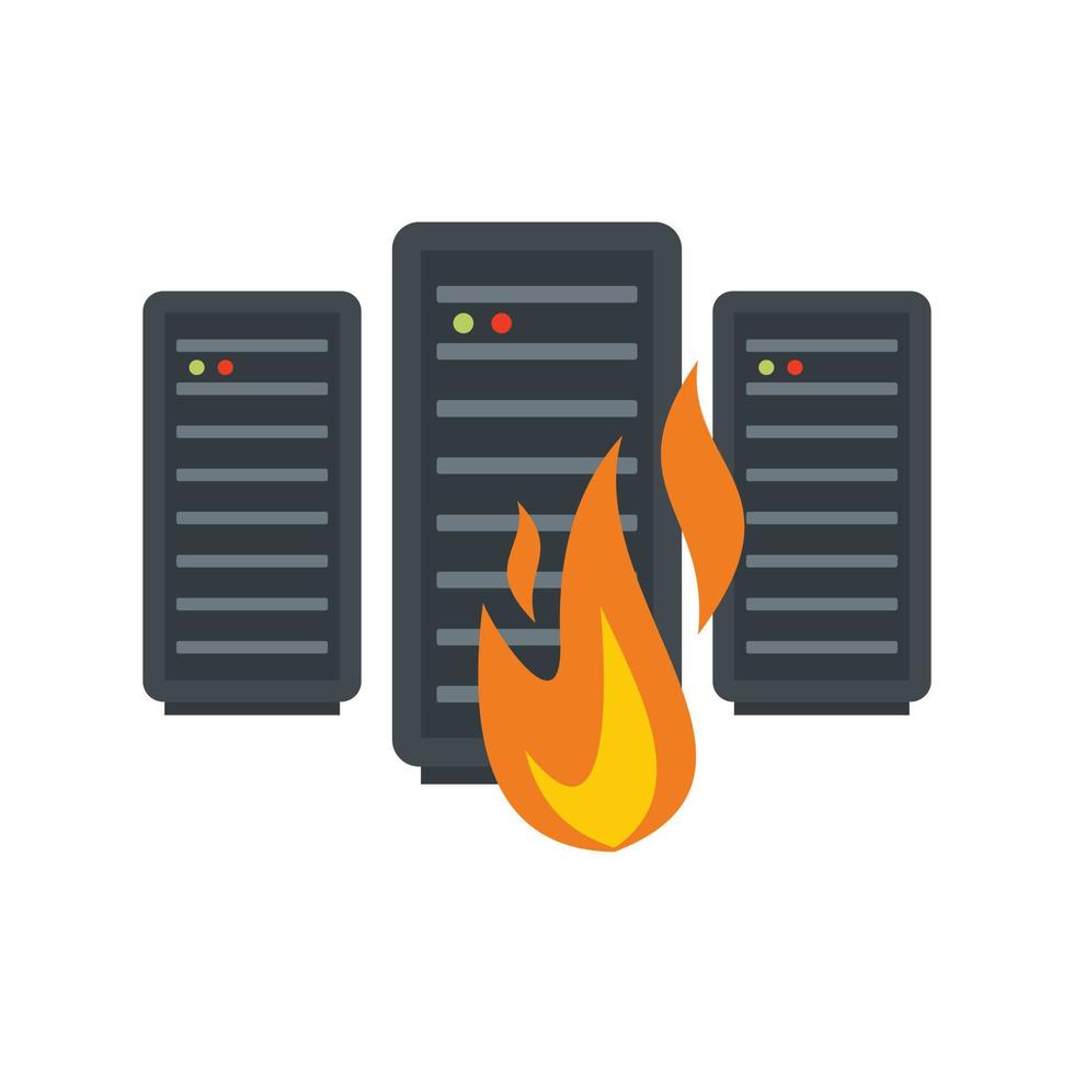 Server firewall icon, flat style vector