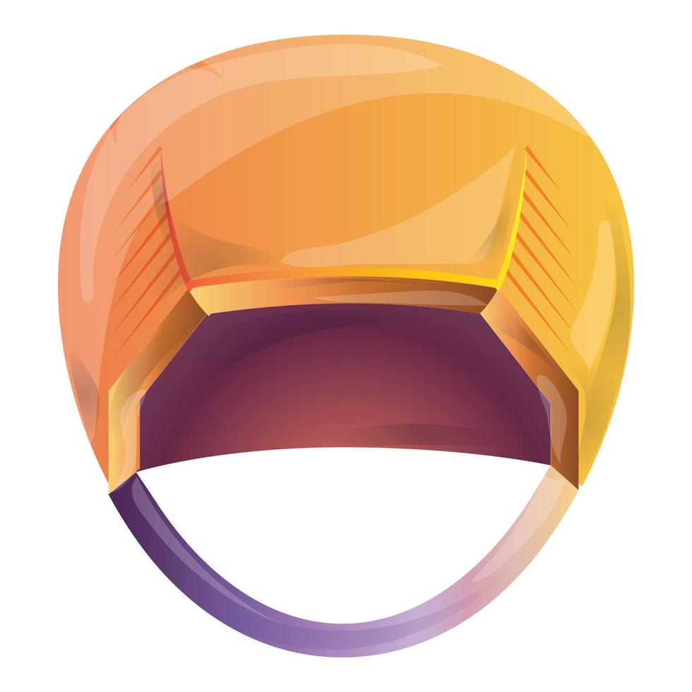 Ski helmet icon, cartoon style vector