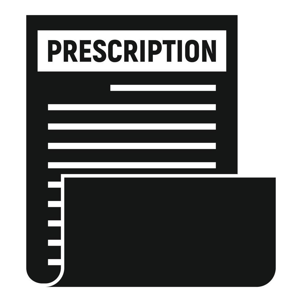 Medical prescription icon, simple style vector