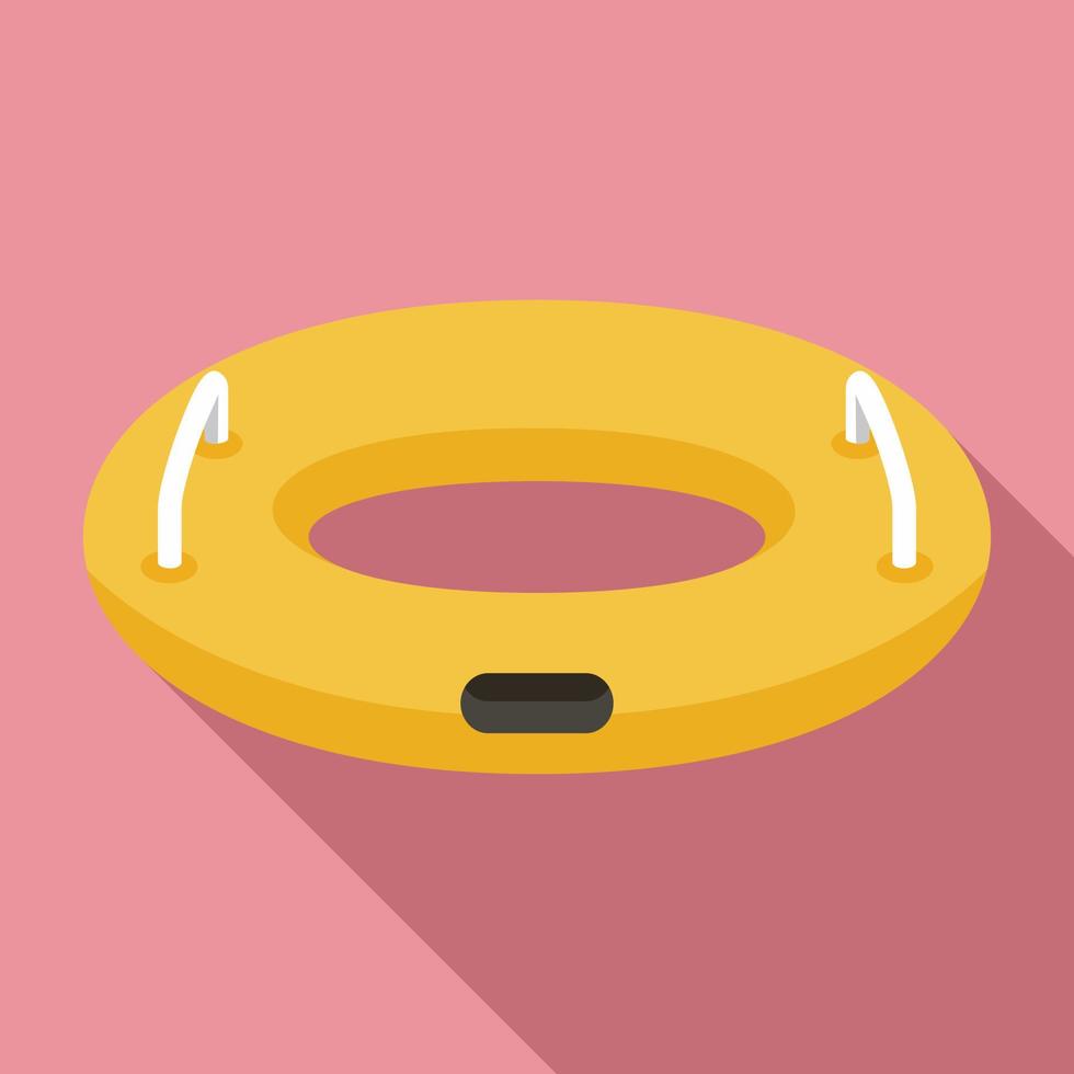 icono de anillo inflable, estilo plano vector