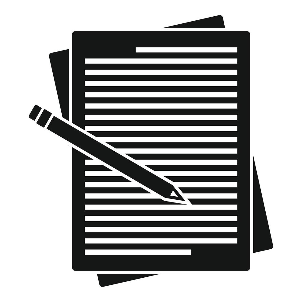 Paper editor icon, simple style vector
