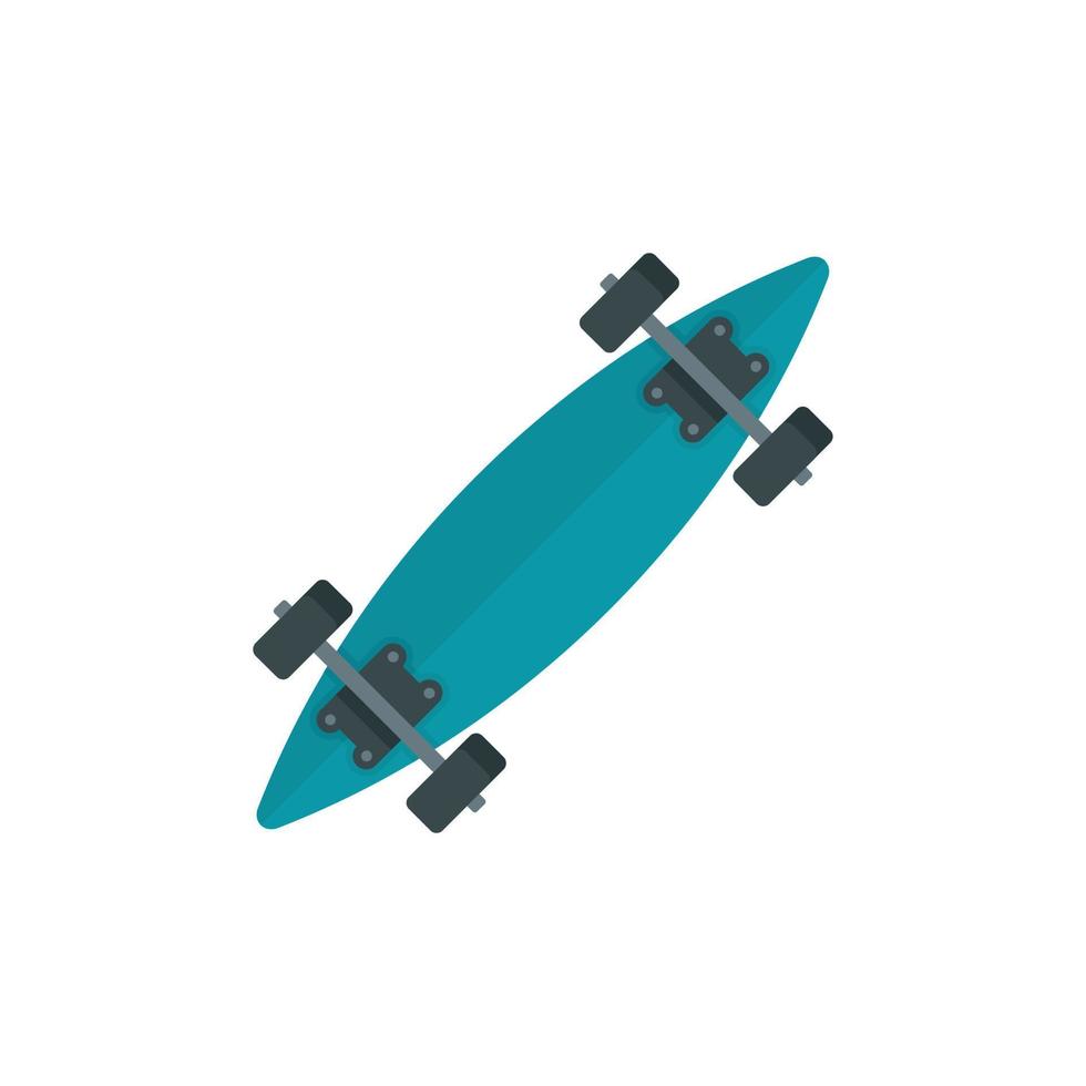 icono de longboard estrecho, estilo plano vector