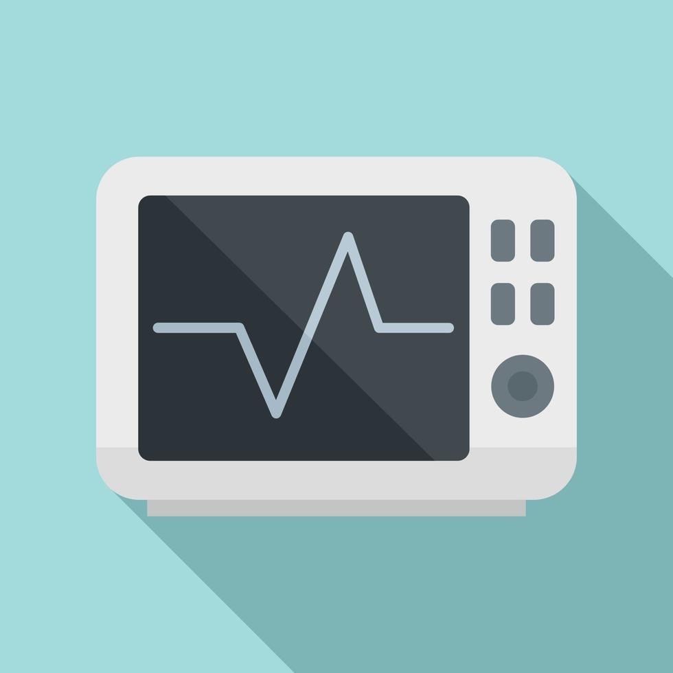 Heart rate monitor icon, flat style vector