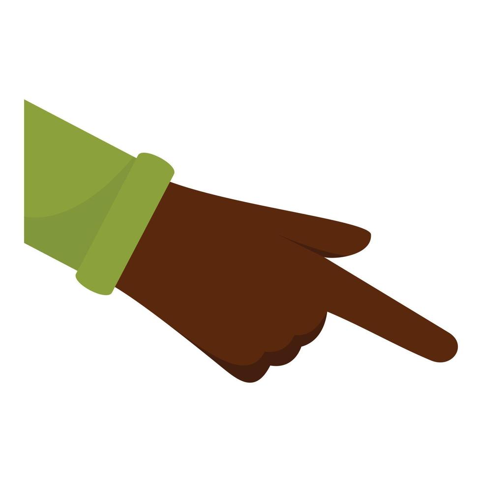 Afro american hand icon, flat style vector