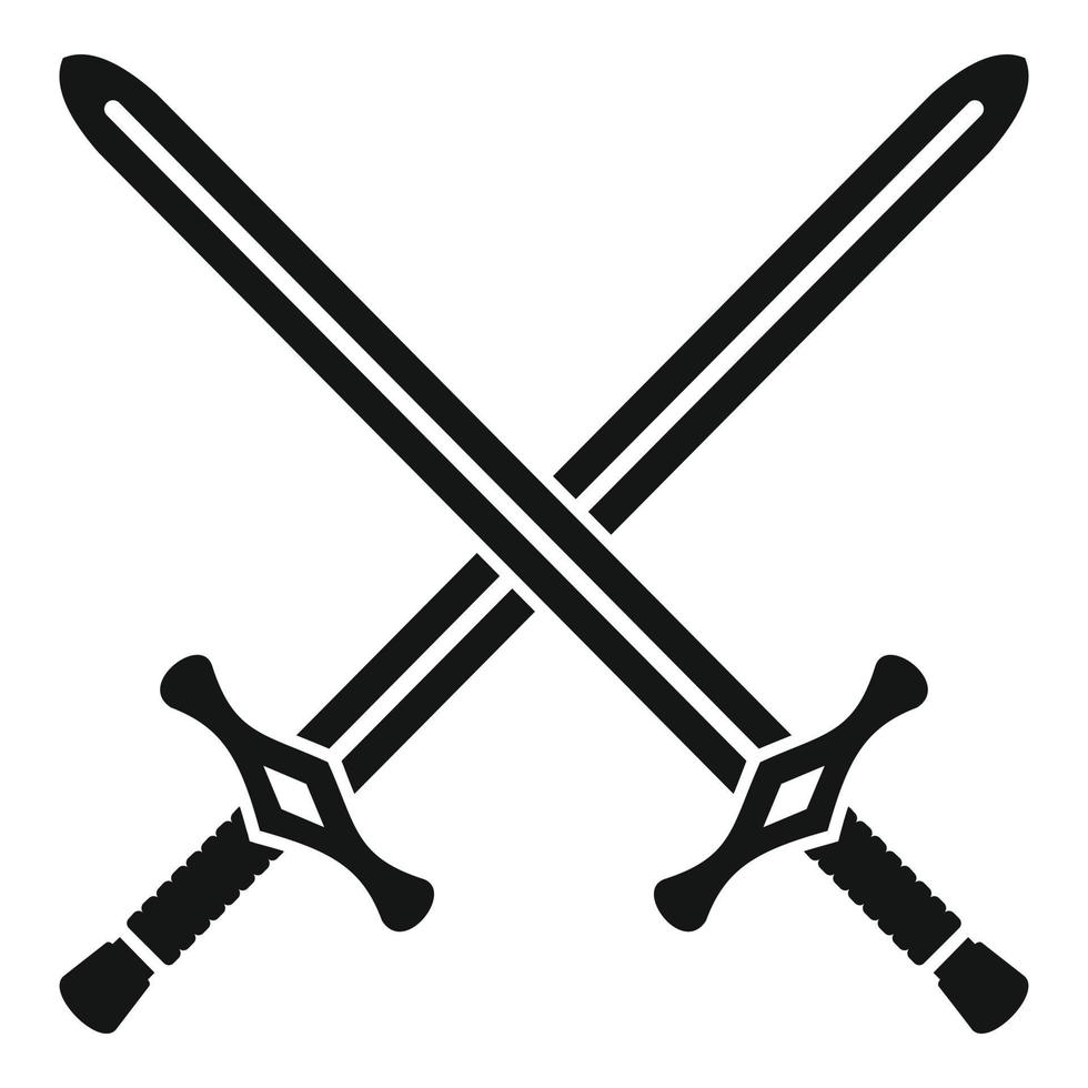 Crossed swords icon, simple style vector