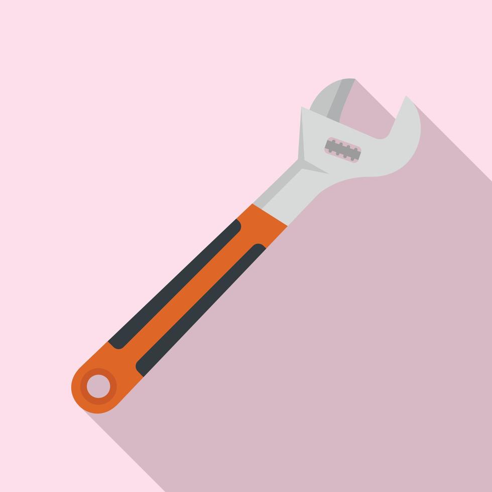 Adjustable wrench icon, flat style vector