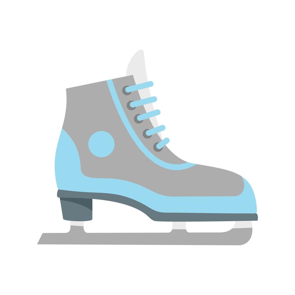 icono de patinaje sobre hielo, estilo plano vector