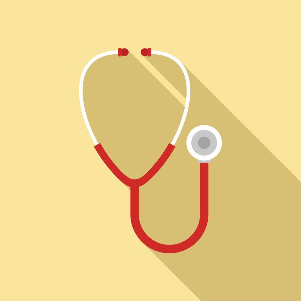 Stethoscope icon, flat style vector