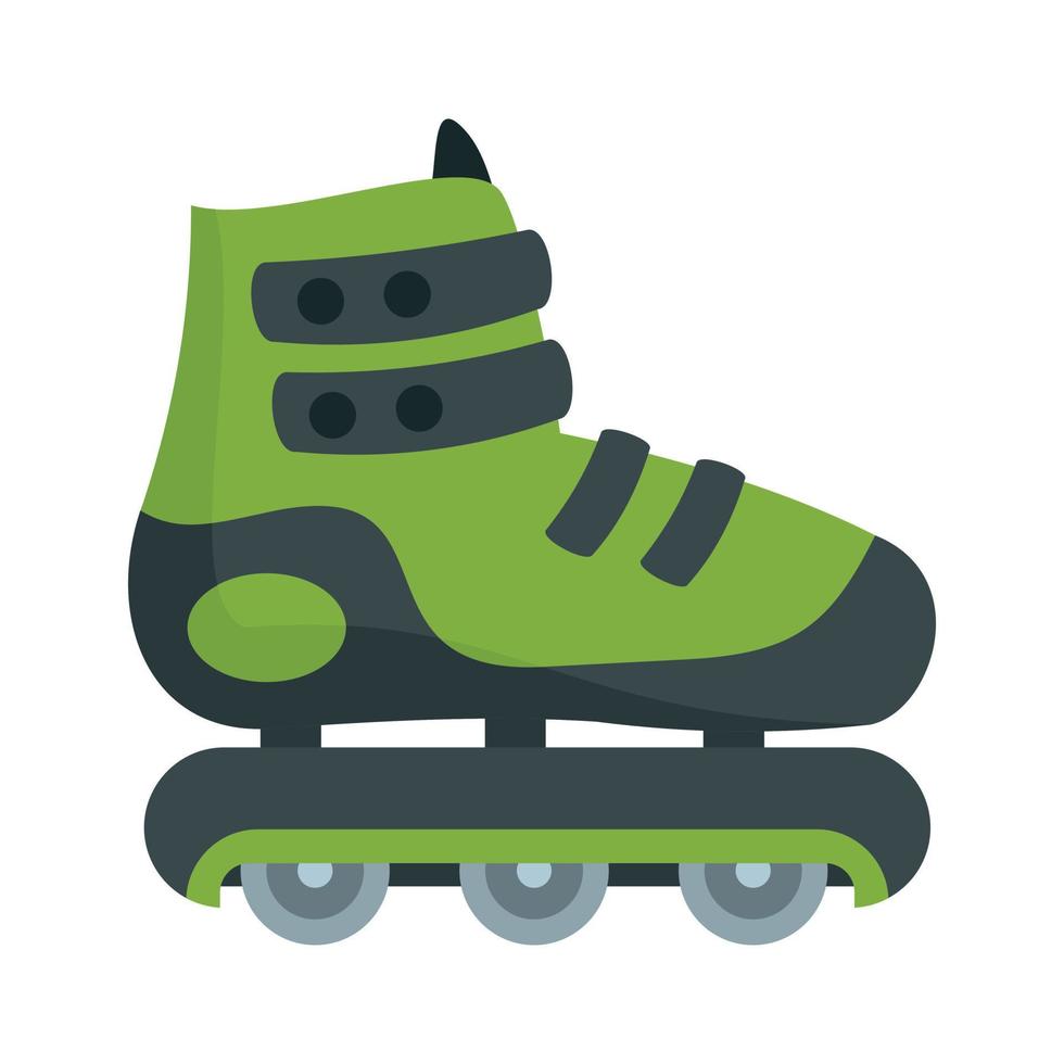 icono de patines en línea protegidos, estilo plano vector