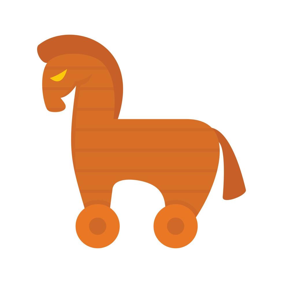 icono de caballo de Troya de computadora, estilo plano vector