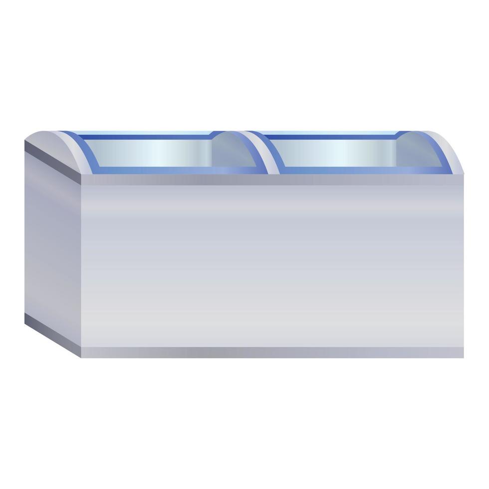 Freezer icebox icon, cartoon style vector