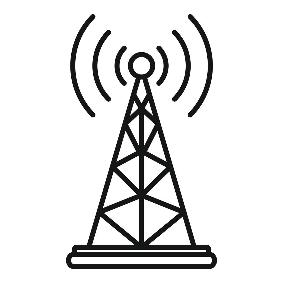 Gsm tower icon, outline style vector