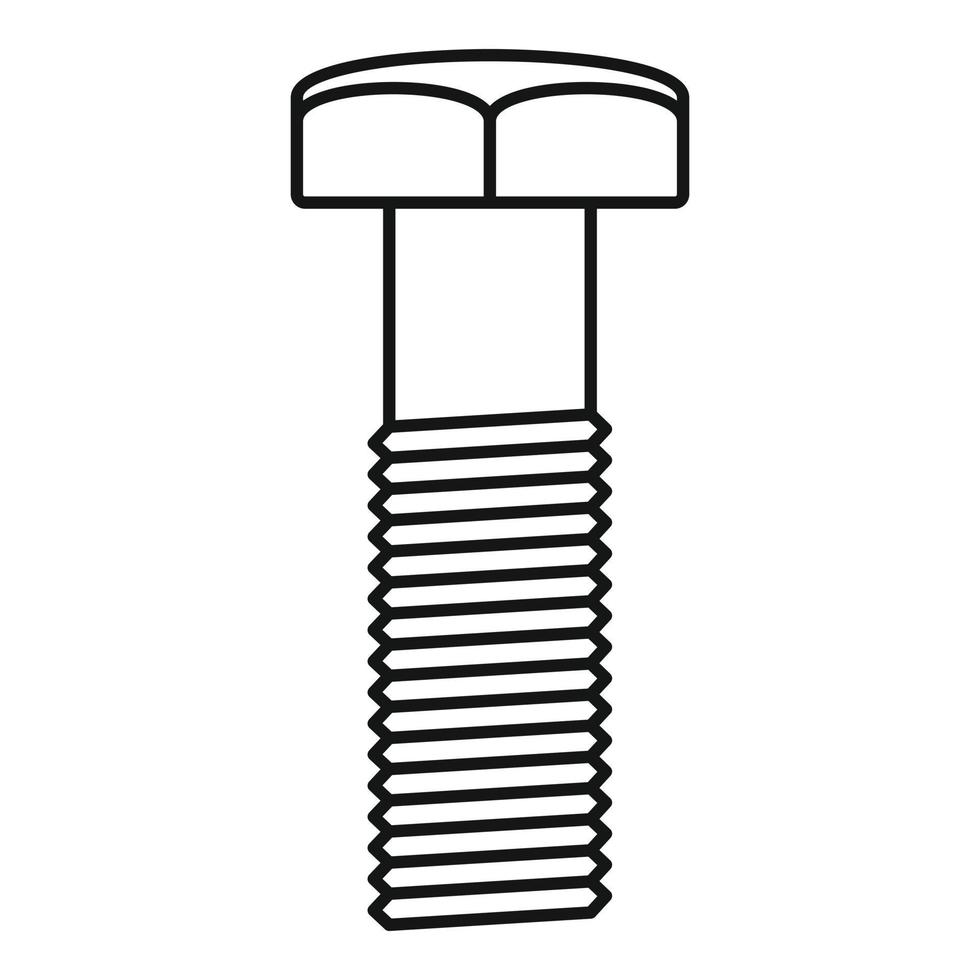 Fix screw bolt icon, outline style vector