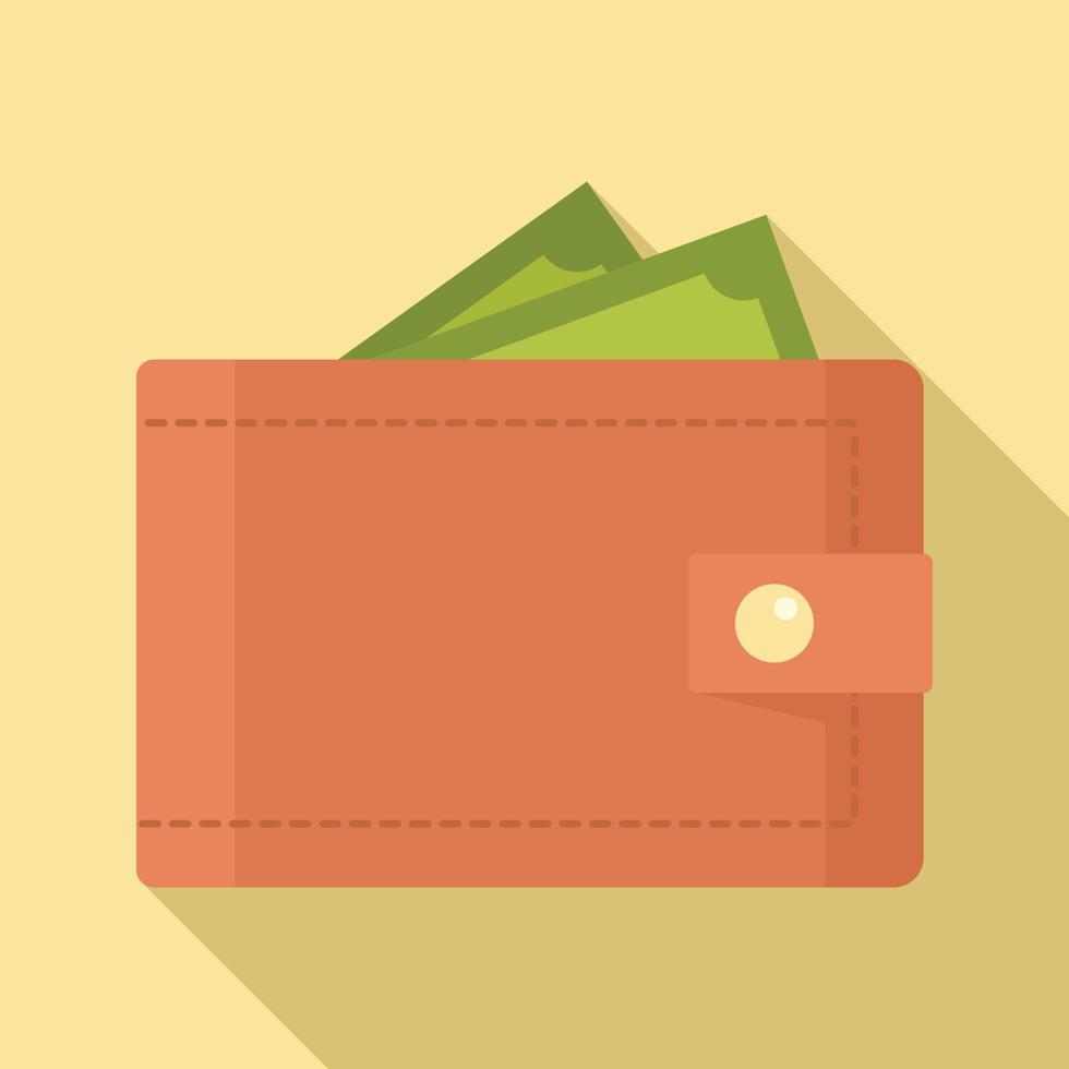 Money wallet icon, flat style vector