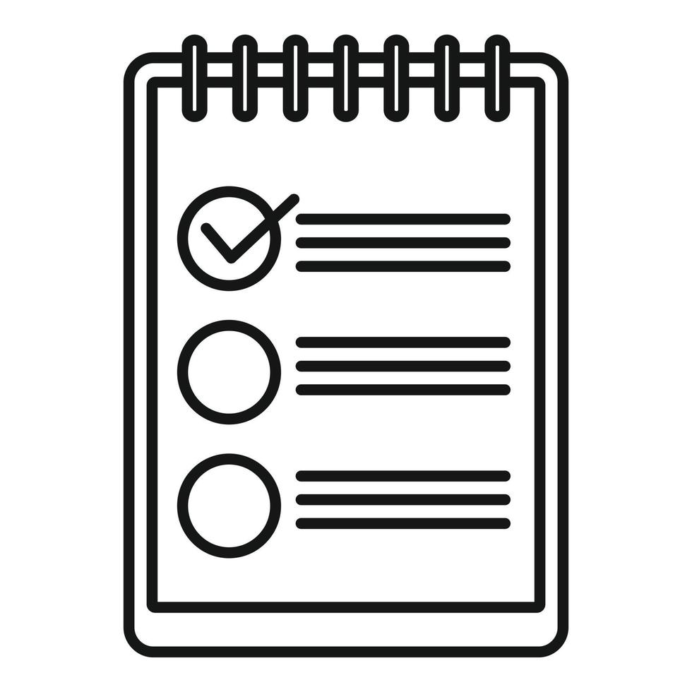 Checklist icon, outline style vector