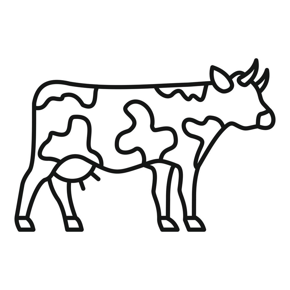 icono de vaca, estilo de esquema vector